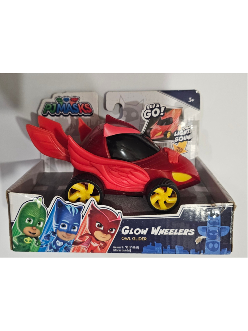 PJ Masks Boys Glow Wheelers Owl Glider Toy Car